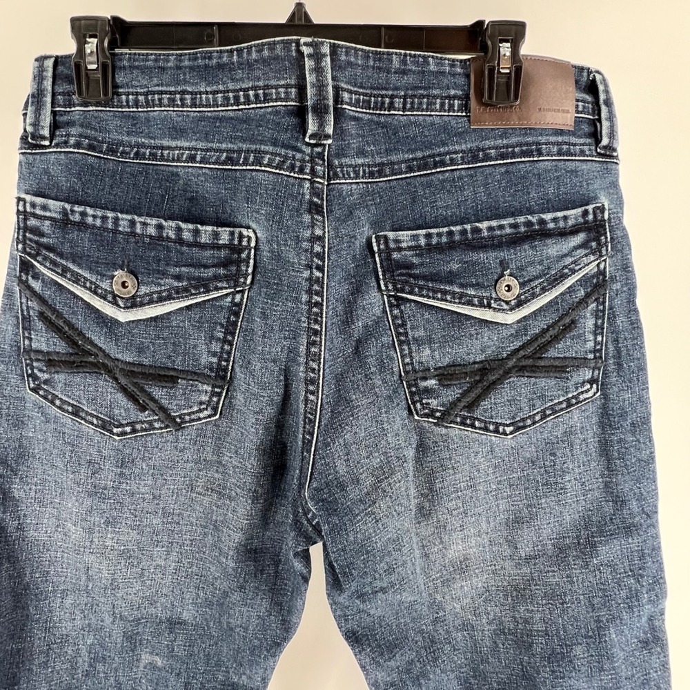 TK Axel Mens 36x32‎ (31.5) Slim Boot  Denim Jeans Cross Pockets stretch